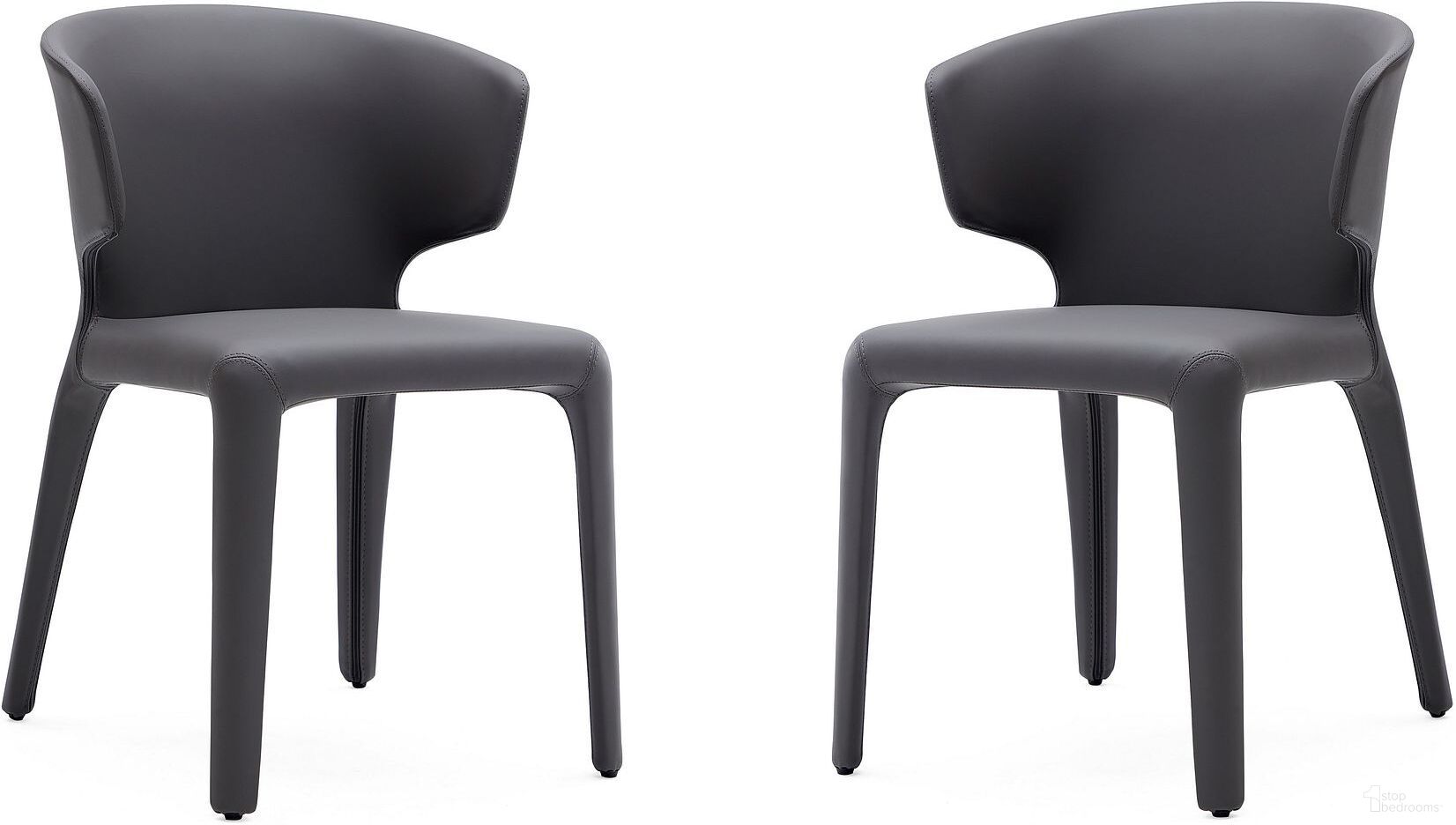 Conrad Leather Dining Chair in Grey (Set of 2)