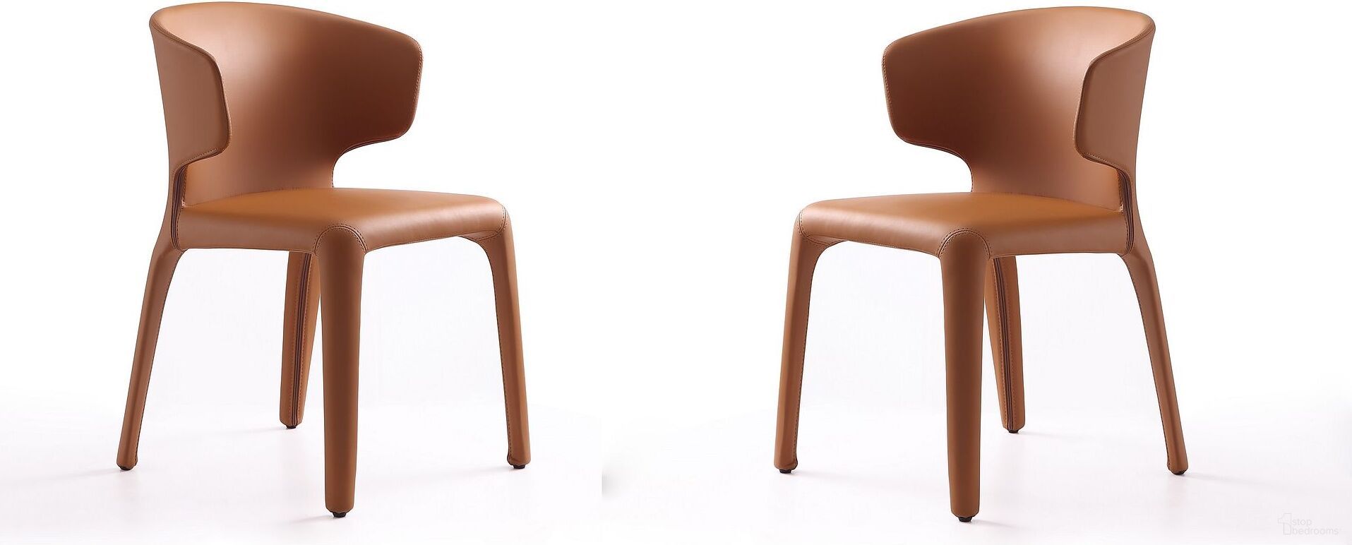 Conrad Leather Dining Chair in Saddle (Set of 2)
