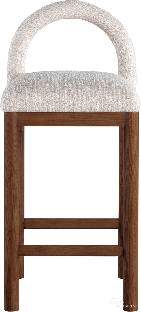 The appearance of Conrad Linen Textured Fabric Counter Stool In Beige and Brown designed by Meridian in the modern / contemporary interior design. This beige and brown piece of furniture was selected by 1StopBedrooms from Conrad Collection to add a touch of cosiness and style into your home. Sku: 11033Beige-C. Material: Polyester.