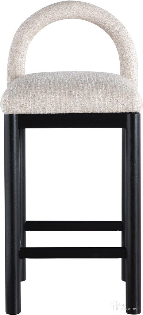 The appearance of Conrad Linen Textured Fabric Counter Stool In Black and Beige designed by Meridian in the modern / contemporary interior design. This black and beige piece of furniture  was selected by 1StopBedrooms from Conrad Collection to add a touch of cosiness and style into your home. Sku: 11032Beige-C. Material: Polyester.