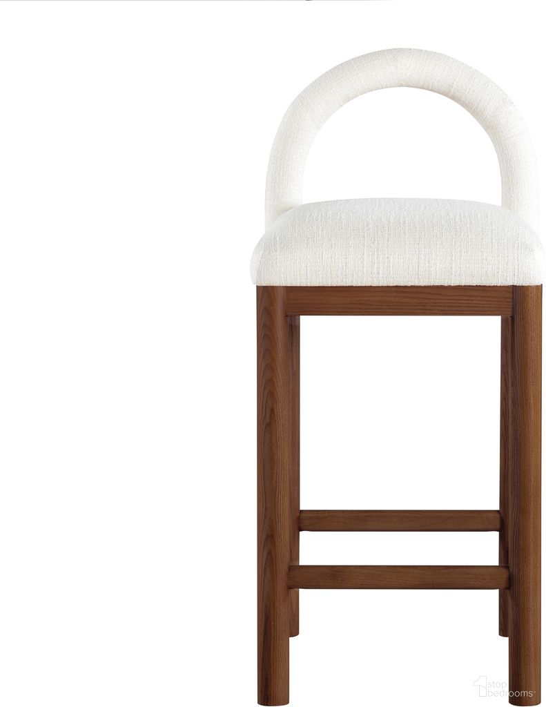 The appearance of Conrad Linen Textured Fabric Counter Stool In Brown and Cream designed by Meridian in the modern / contemporary interior design. This brown and cream piece of furniture was selected by 1StopBedrooms from Conrad Collection to add a touch of cosiness and style into your home. Sku: 11033Cream-C. Material: Polyester.