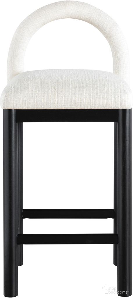 The appearance of Conrad Linen Textured Fabric Counter Stool In Cream and Black designed by Meridian in the modern / contemporary interior design. This cream and black piece of furniture was selected by 1StopBedrooms from Conrad Collection to add a touch of cosiness and style into your home. Sku: 11032Cream-C. Material: Polyester.