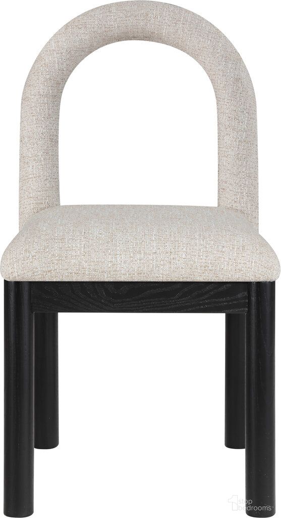 The appearance of Conrad Linen Textured Fabric Dining Chair In Black and Beige designed by Meridian in the modern / contemporary interior design. This black and beige piece of furniture was selected by 1StopBedrooms from Conrad Collection to add a touch of cosiness and style into your home. Sku: 11005Beige-C. Material: Polyester. Chair Type: Side Chair.