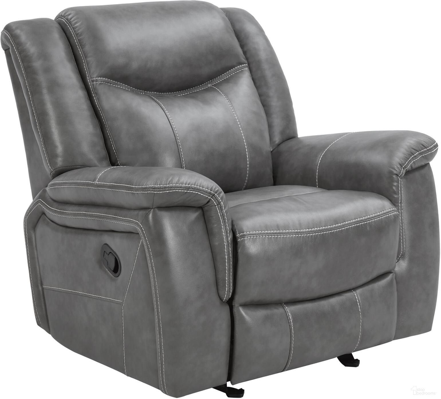 The appearance of Conrad Upholstered Motion Glider Recliner Grey designed by Coaster in the transitional interior design. This grey piece of furniture was selected by 1StopBedrooms from Conrad Collection to add a touch of cosiness and style into your home. Sku: 650356. Material: Upholstered.
