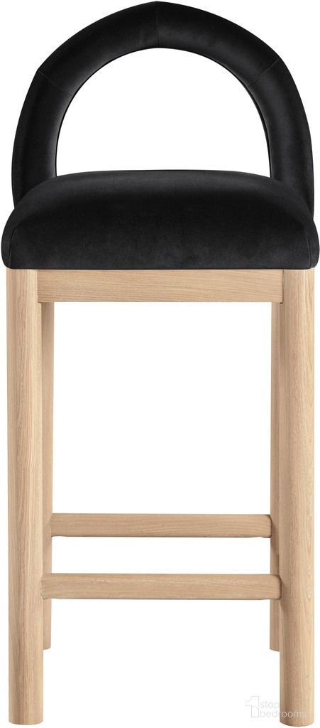 The appearance of Conrad Velvet Counter Stool In Black and Natural designed by Meridian in the modern / contemporary interior design. This black and natural piece of furniture  was selected by 1StopBedrooms from Conrad Collection to add a touch of cosiness and style into your home. Sku: 11034Black-C. Material: Velvet.