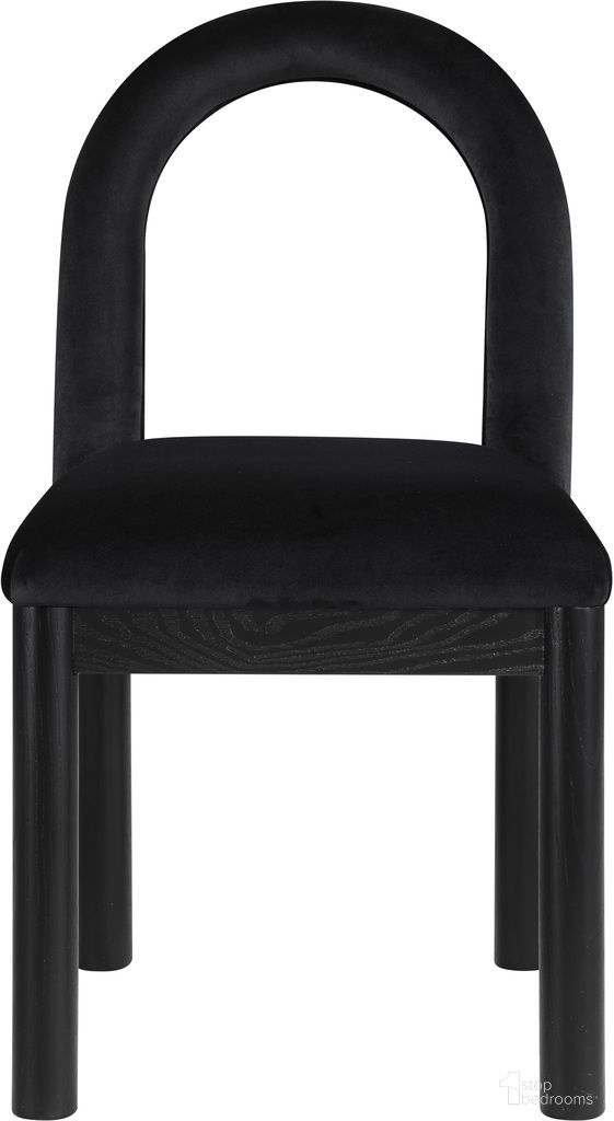 The appearance of Conrad Velvet Dining Chair In Black designed by Meridian in the modern / contemporary interior design. This black piece of furniture was selected by 1StopBedrooms from Conrad Collection to add a touch of cosiness and style into your home. Sku: 11008Black-C. Material: Velvet. Chair Type: Side Chair.