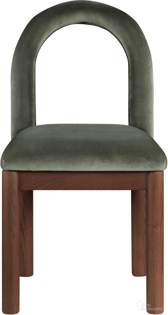 Conrad Velvet Dining Chair In Brown and Green