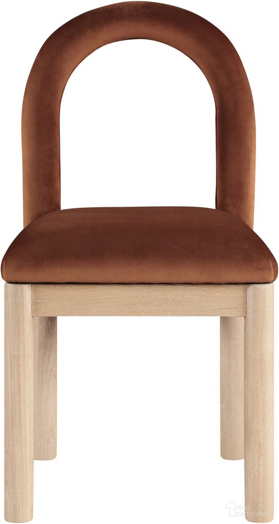 The appearance of Conrad Velvet Dining Chair In Cognac and Natural designed by Meridian in the modern / contemporary interior design. This cognac and natural piece of furniture was selected by 1StopBedrooms from Conrad Collection to add a touch of cosiness and style into your home. Sku: 11007Cognac-C. Material: Velvet. Chair Type: Side Chair.