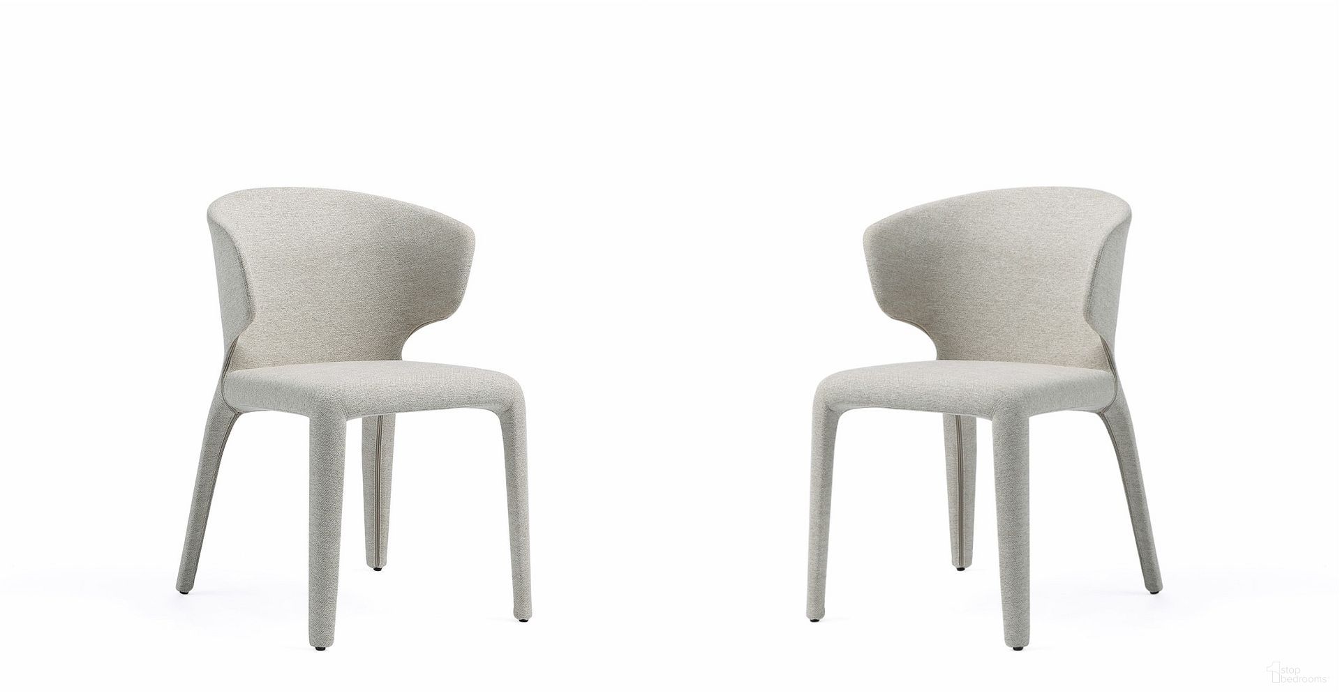 Conrad Woven Tweed Dining Chair Set of 2 In Wheat