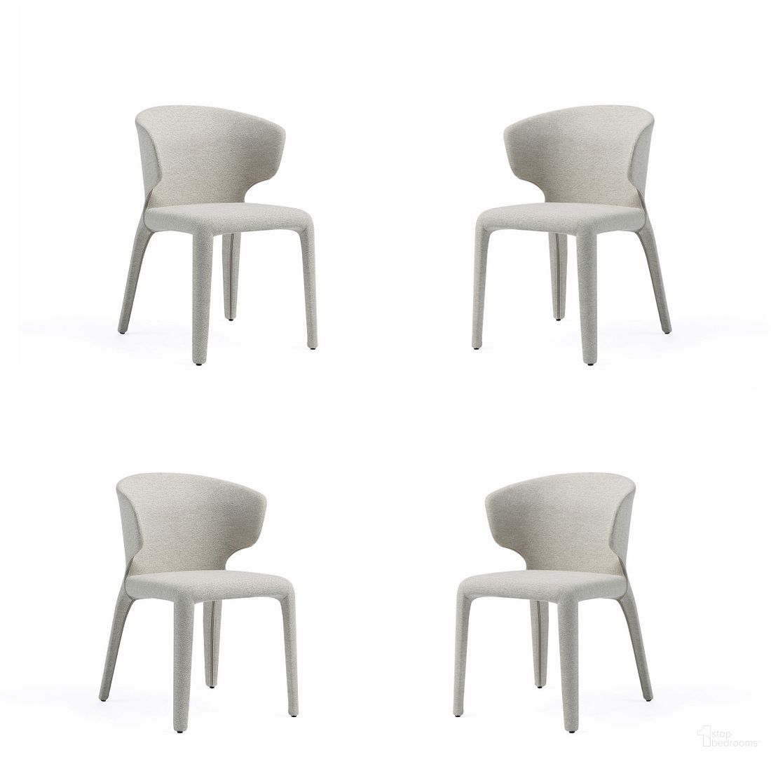 Conrad Woven Tweed Dining Chair Set of 4 In Wheat