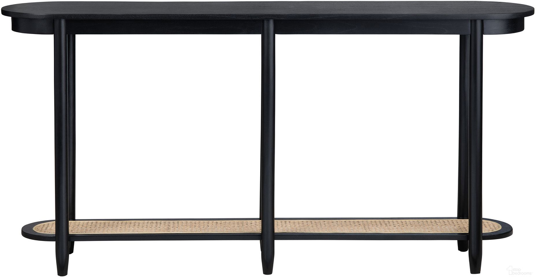 The appearance of Console/Sofa Table In Black and Tan designed by Crestview Collection in the transitional interior design. This black/tan piece of furniture was selected by 1StopBedrooms from to add a touch of cosiness and style into your home. Sku: CVFDR1039. Material: Solid Wood.