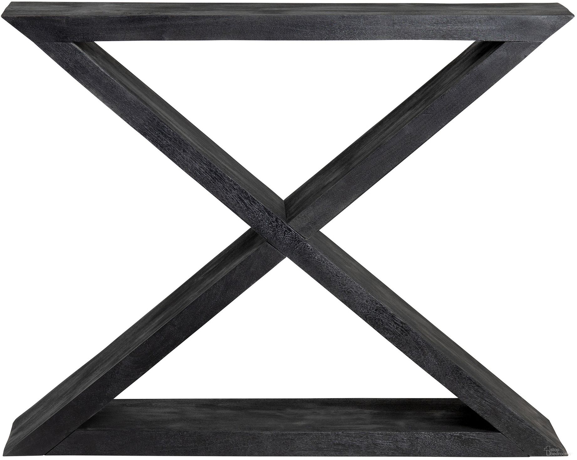 The appearance of Console/Sofa Table In Black designed by Crestview Collection in the transitional interior design. This black piece of furniture was selected by 1StopBedrooms from to add a touch of cosiness and style into your home. Sku: CVFNR4213. Material: Solid Wood.