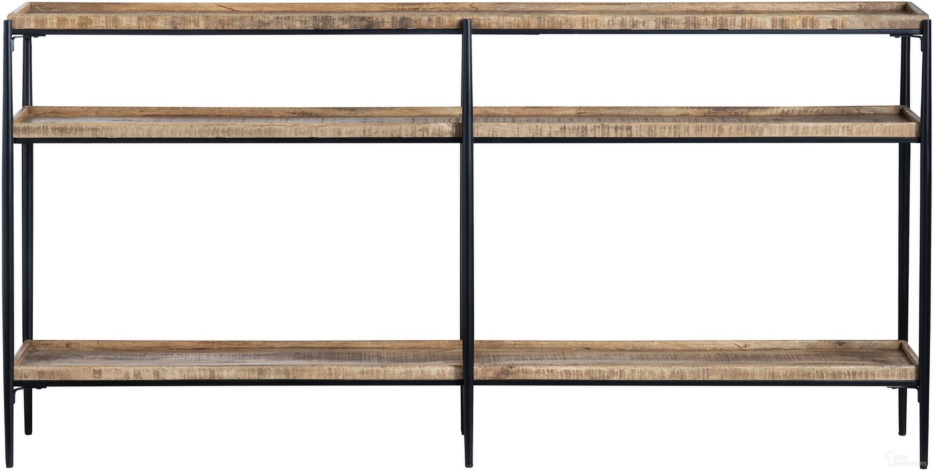 The appearance of Console/Sofa Table In Brown and Black designed by Crestview Collection in the rustic / southwestern interior design. This brown/black piece of furniture was selected by 1StopBedrooms from to add a touch of cosiness and style into your home. Sku: CVFNR4525. Material: Solid Wood.