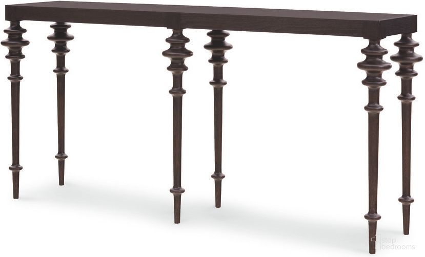 The appearance of Console Table In Mocha designed by Century Furniture in the modern / contemporary interior design. This mocha piece of furniture  was selected by 1StopBedrooms from Cadence Collection to add a touch of cosiness and style into your home. Sku: CA3-722. Material: Oak Veneer.