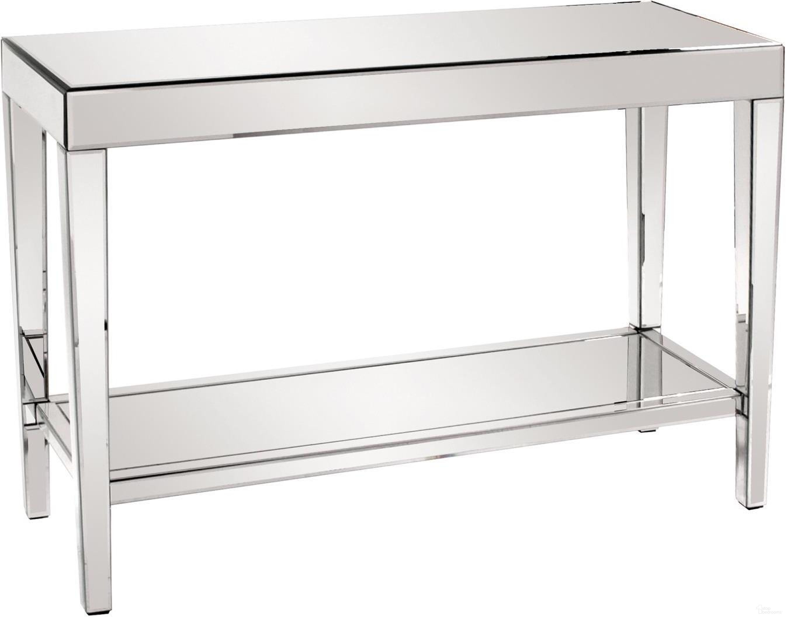 The appearance of Console Table with a Bottom Shelf In Mirror designed by Howard Elliott in the modern / contemporary interior design. This mirror piece of furniture was selected by 1StopBedrooms from to add a touch of cosiness and style into your home. Sku: 11096. Material: Wood.
