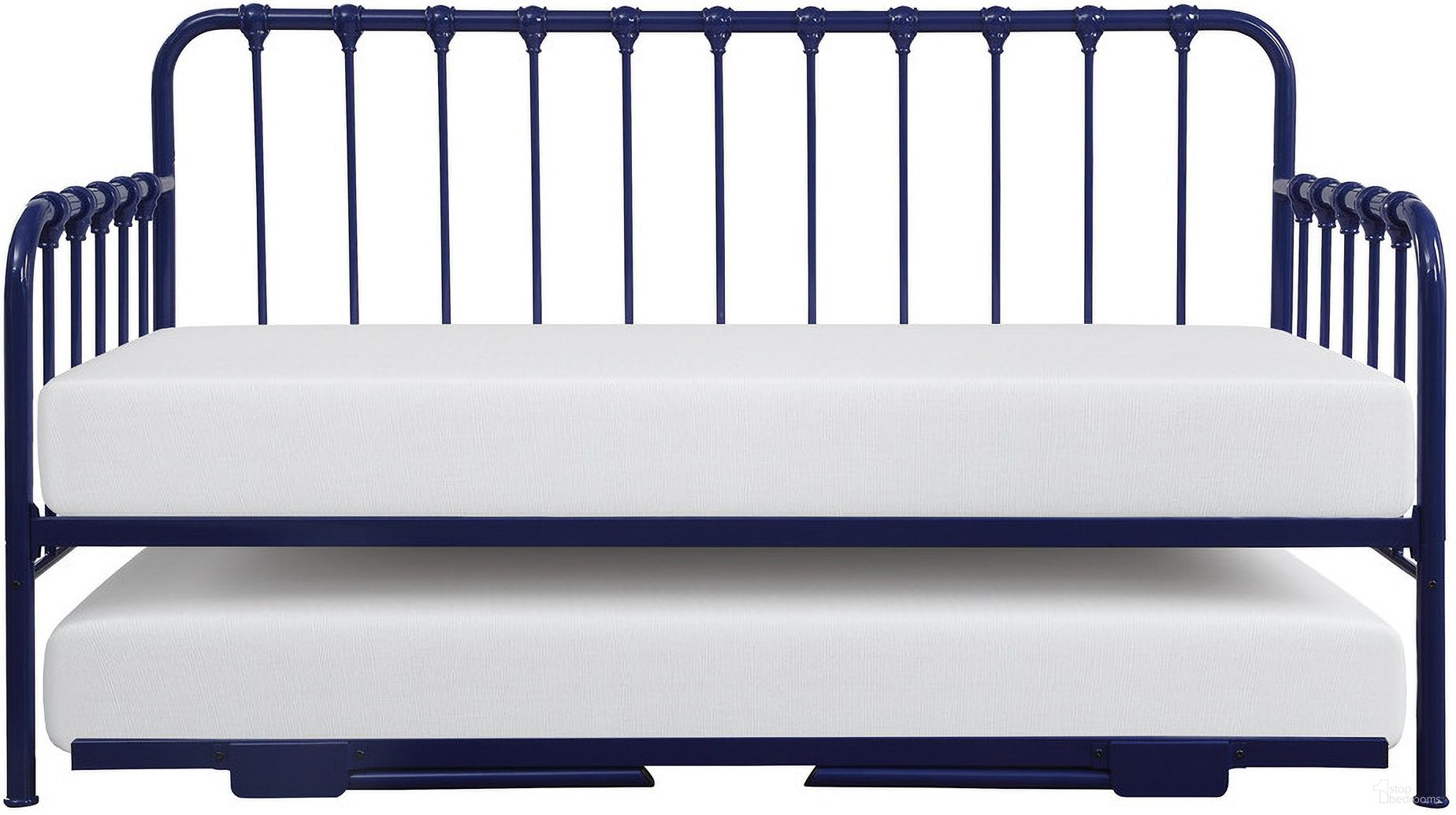 The appearance of Constance Daybed with Lift-Up Trundle In Blue designed by Homelegance in the transitional interior design. This blue piece of furniture was selected by 1StopBedrooms from Constance Collection to add a touch of cosiness and style into your home. Sku: 4983BU-NT. Bed Type: Daybed. Material: Metal.