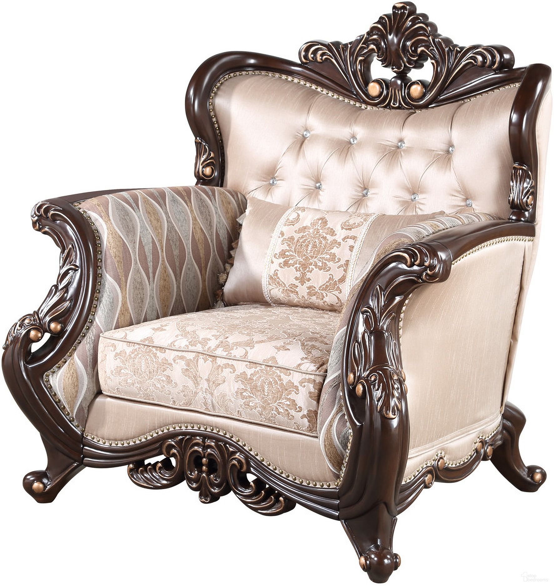 The appearance of Constantine Chair In Cherry designed by New Classic in the traditional interior design. This cherry piece of furniture was selected by 1StopBedrooms from Constantine Collection to add a touch of cosiness and style into your home. Sku: U532T-10. Material: Wood.