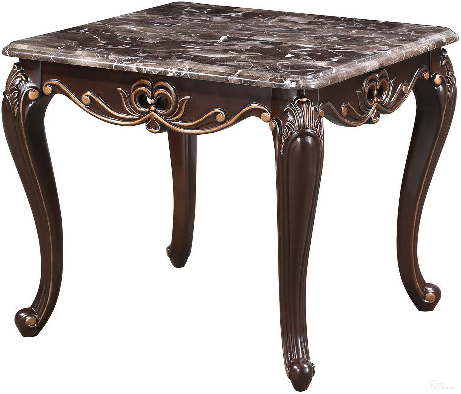 The appearance of Constantine End Table In Cherry designed by New Classic in the traditional interior design. This cherry piece of furniture was selected by 1StopBedrooms from Constantine Collection to add a touch of cosiness and style into your home. Sku: T532T-20. Material: Marble.