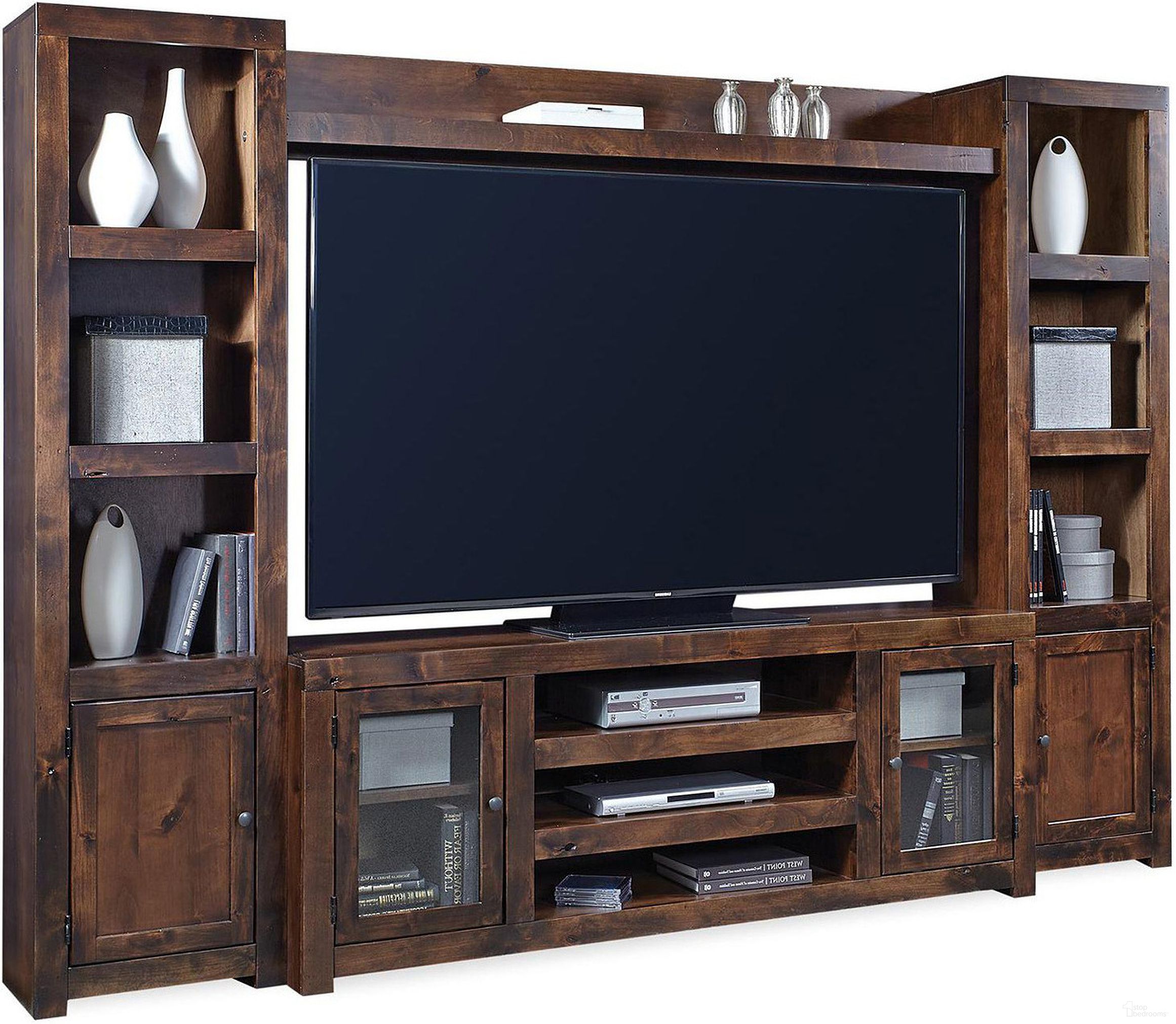 The appearance of Contemporary Alder Entertainment Wall In Medium Brown designed by Aspenhome in the modern / contemporary interior design. This medium brown piece of furniture was selected by 1StopBedrooms from Contemporary Alder Collection to add a touch of cosiness and style into your home. Sku: DL1118R-FRT;DL1173-FRT;DL1073-FRT;DL1118L-FRT. Material: Wood.