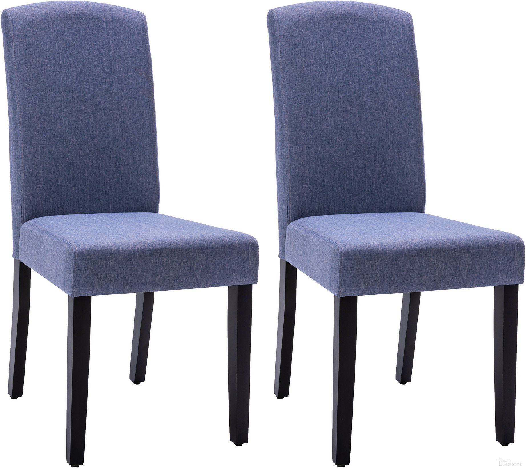The appearance of Contemporary Dining Chairs Set of 2 In Navy designed by AC Pacific in the modern / contemporary interior design. This navy piece of furniture  was selected by 1StopBedrooms from  to add a touch of cosiness and style into your home. Sku: D-KATE-NAVY. Material: Pine. Chair Type: Side Chair.