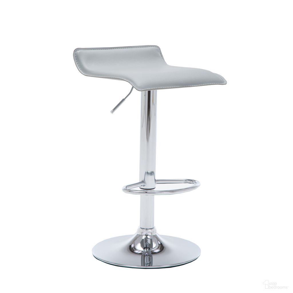 Contoured Adjustable Hydraulic Lift Bar Stool Set of 2 In Grey