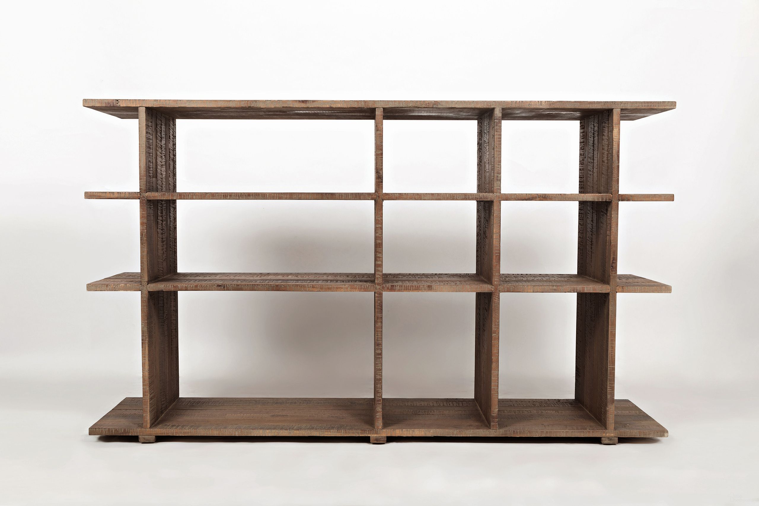 The appearance of Conundrum Bookcase In Grey Wash designed by Jofran in the transitional interior design. This grey wash piece of furniture was selected by 1StopBedrooms from Conundrum Collection to add a touch of cosiness and style into your home. Sku: 1609-4. Material: Acacia.