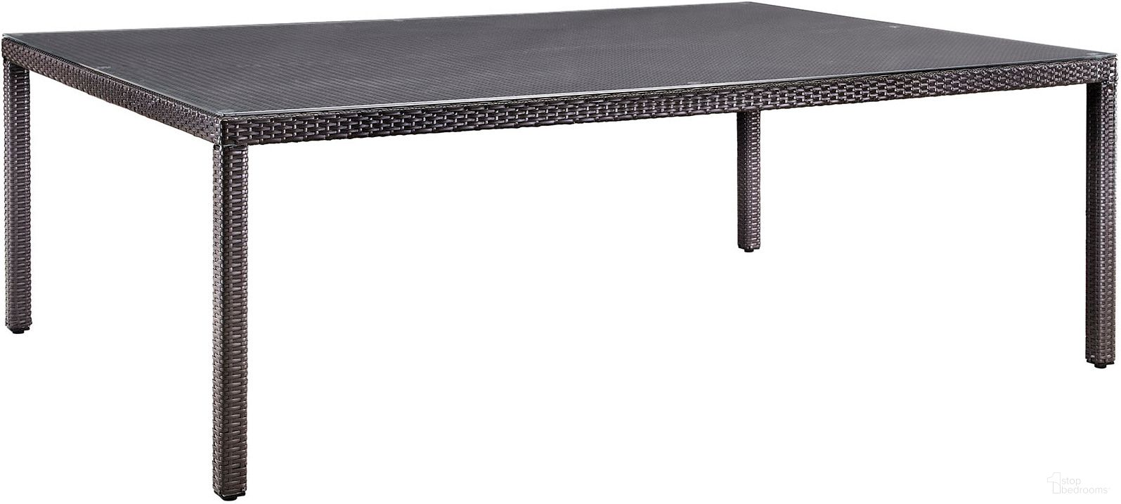 The appearance of Convene Espresso 90 Inch Outdoor Patio Dining Table designed by Modway in the modern / contemporary interior design. This espresso piece of furniture was selected by 1StopBedrooms from Convene Collection to add a touch of cosiness and style into your home. Sku: EEI-1922-EXP. Material: Aluminum. Table Top Shape: Rectangular.
