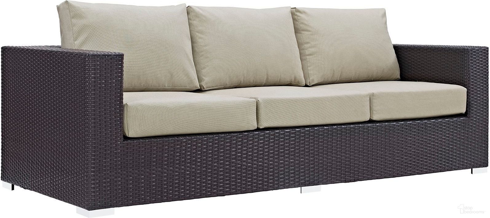 The appearance of Convene Espresso Beige Outdoor Patio Sofa designed by Modway in the modern / contemporary interior design. This espresso beige piece of furniture was selected by 1StopBedrooms from Convene Collection to add a touch of cosiness and style into your home. Sku: EEI-1844-EXP-BEI. Material: Polyester.