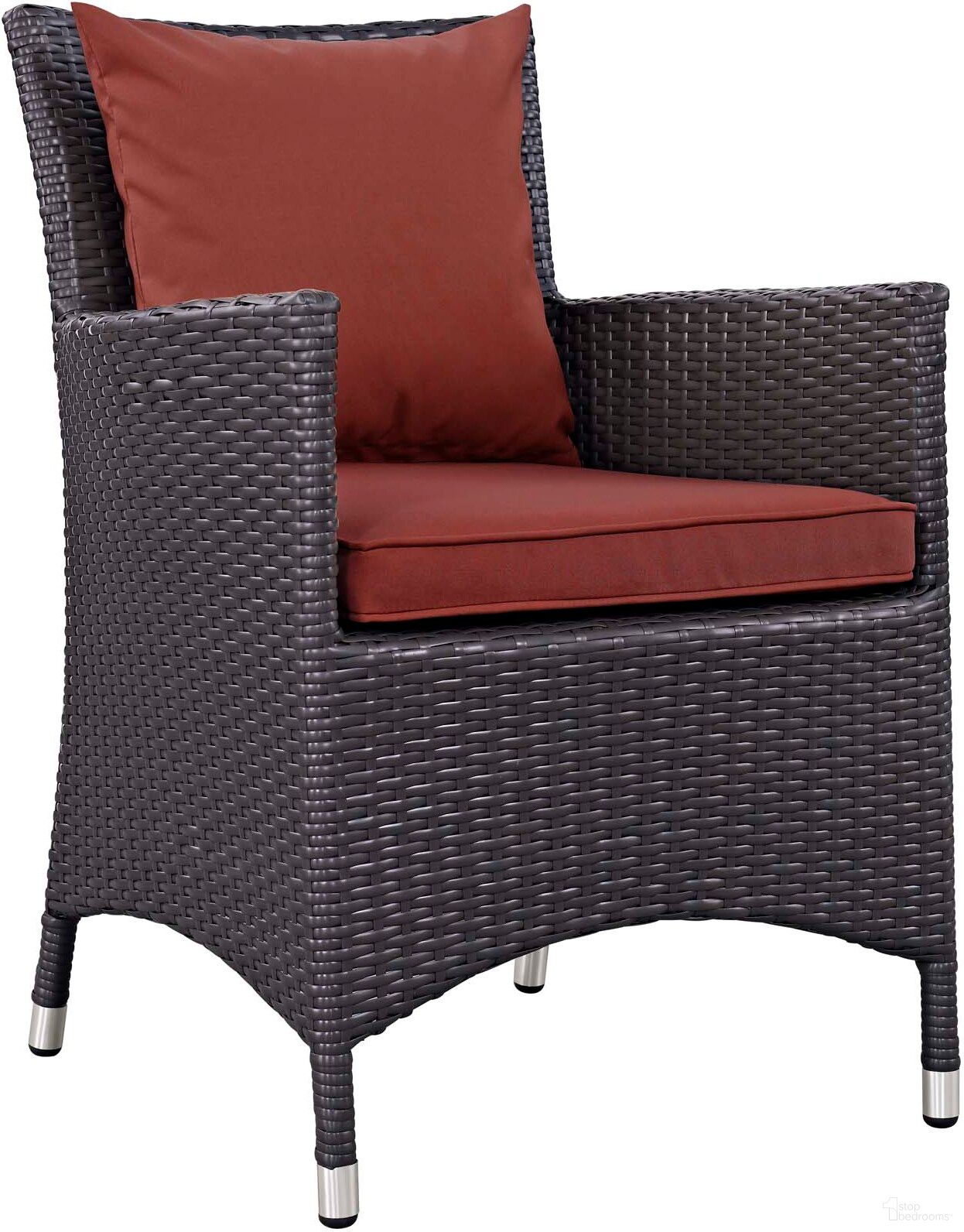 The appearance of Convene Espresso Dining Outdoor Patio Arm Chair designed by Modway in the modern / contemporary interior design. This espresso piece of furniture was selected by 1StopBedrooms from Convene Collection to add a touch of cosiness and style into your home. Sku: EEI-1913-EXP-CUR. Material: Rattan.