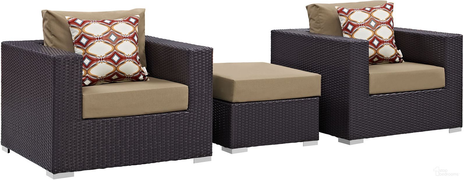 The appearance of Convene Espresso Mocha 3 Piece Outdoor Patio Sofa Set EEI-2363-EXP-MOC-SET designed by Modway in the modern / contemporary interior design. This espresso mocha piece of furniture was selected by 1StopBedrooms from Convene Collection to add a touch of cosiness and style into your home. Sku: EEI-1906-EXP-MOC-Y;EEI-1911-EXP-MOC-Y;EEI-2156-REP;EEI-1906-EXP-MOC-Y. Material: Steel.
