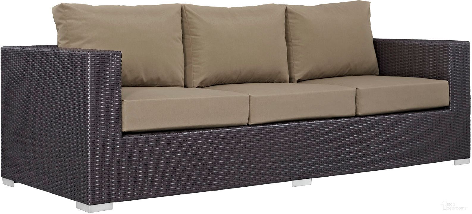 The appearance of Convene Espresso Mocha Outdoor Patio Sofa designed by Modway in the modern / contemporary interior design. This espresso mocha piece of furniture was selected by 1StopBedrooms from Convene Collection to add a touch of cosiness and style into your home. Sku: EEI-1844-EXP-MOC. Material: Polyester.