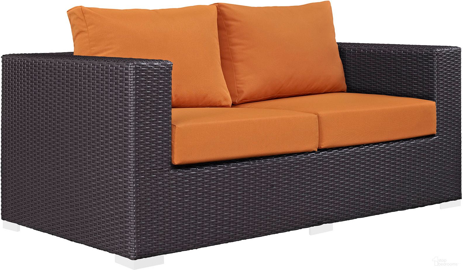 The appearance of Convene Espresso Orange Outdoor Patio Loveseat designed by Modway in the modern / contemporary interior design. This espresso orange piece of furniture was selected by 1StopBedrooms from Convene Collection to add a touch of cosiness and style into your home. Sku: EEI-1907-EXP-ORA. Material: Polyester.