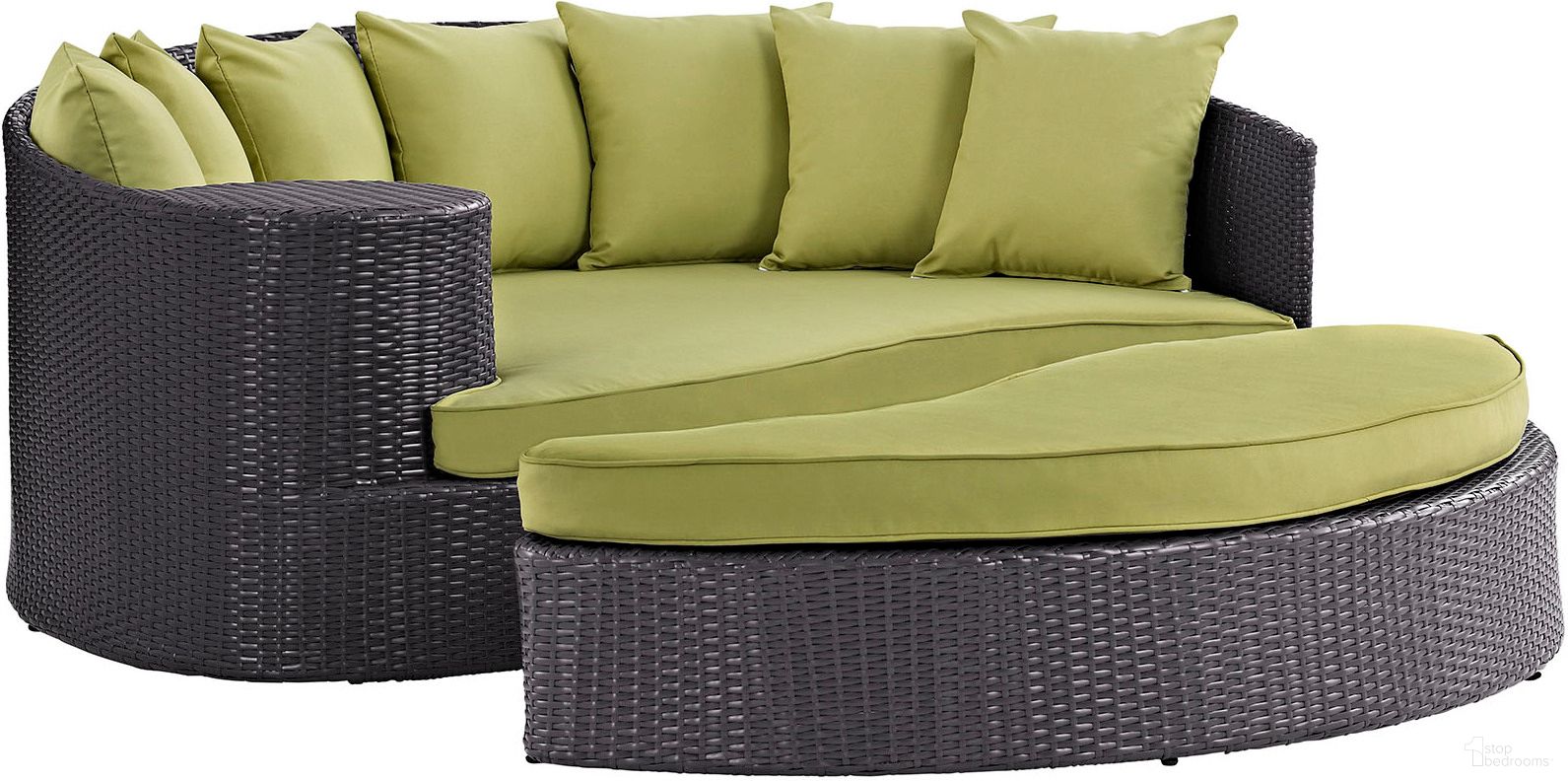 Convene Espresso Peridot Outdoor Patio Daybed