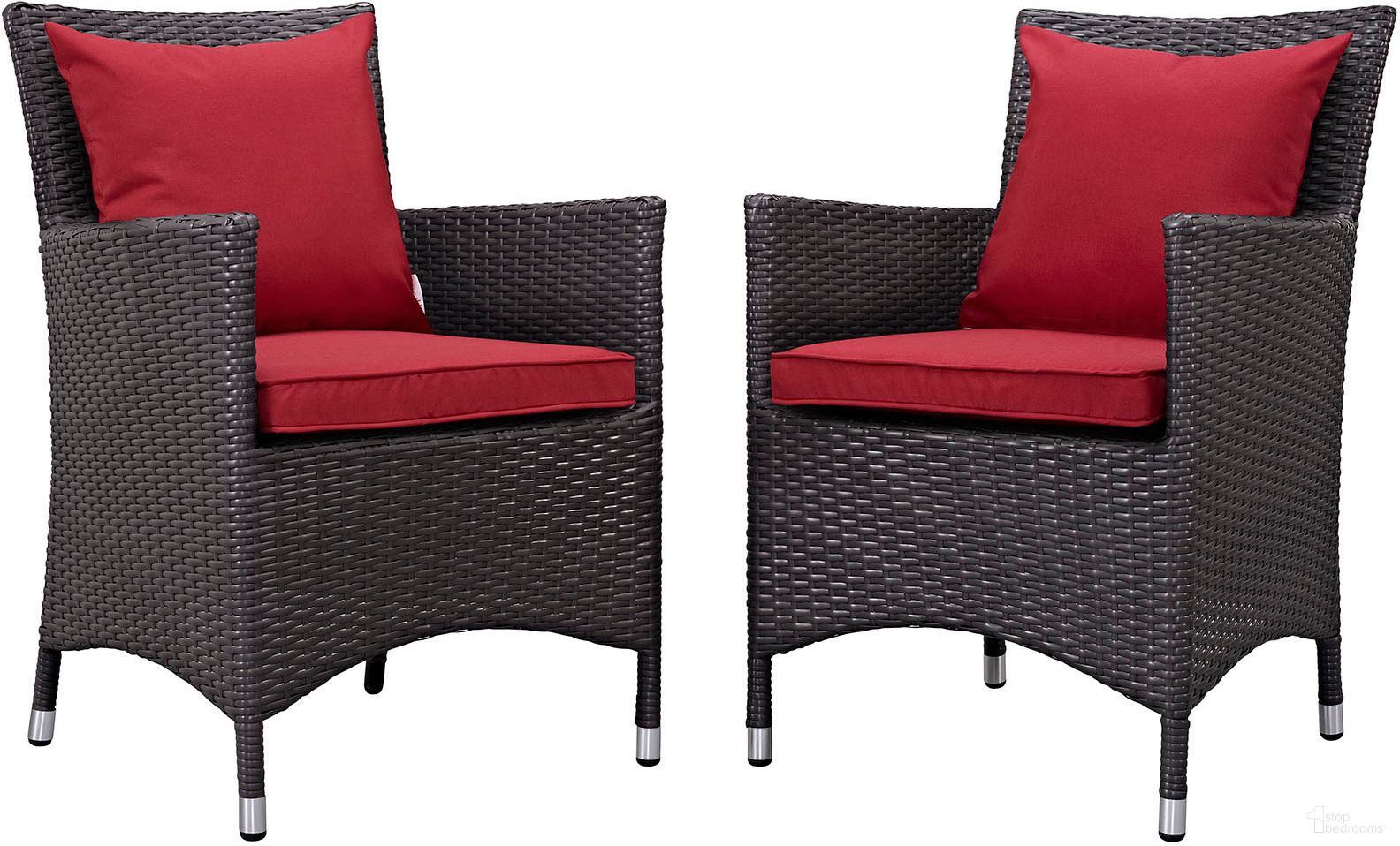 The appearance of Convene Espresso Red 2 Piece Outdoor Patio Dining Set designed by Modway in the modern / contemporary interior design. This espresso red piece of furniture  was selected by 1StopBedrooms from Convene Collection to add a touch of cosiness and style into your home. Sku: EEI-1913-EXP;EEI-1913-RED;EEI-1913-EXP;EEI-1913-RED. Material: Rattan.