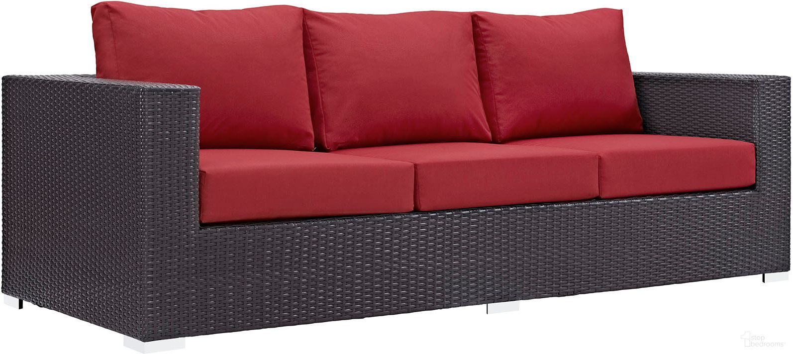 The appearance of Convene Espresso Red Outdoor Patio Sofa designed by Modway in the modern / contemporary interior design. This espresso red piece of furniture  was selected by 1StopBedrooms from Convene Collection to add a touch of cosiness and style into your home. Sku: EEI-1844-EXP-RED. Material: Polyester.