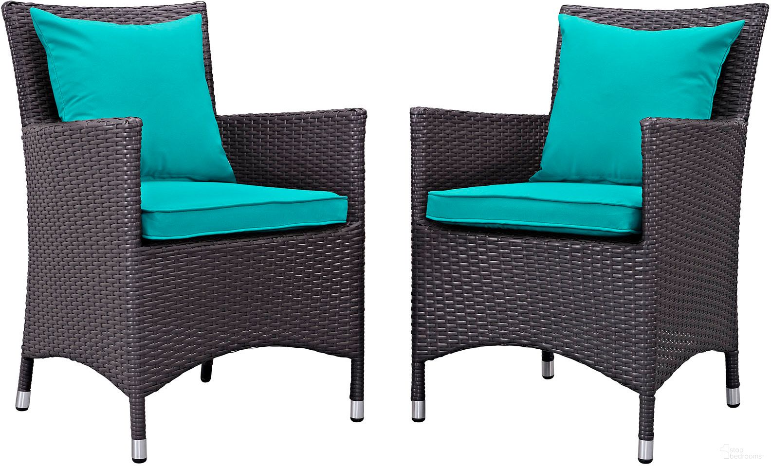 The appearance of Convene Espresso Turquoise 2 Piece Outdoor Patio Dining Set designed by Modway in the modern / contemporary interior design. This espresso turquoise piece of furniture was selected by 1StopBedrooms from Convene Collection to add a touch of cosiness and style into your home. Sku: EEI-1913-EXP;EEI-1913-TRQ;EEI-1913-EXP;EEI-1913-TRQ. Material: Rattan.