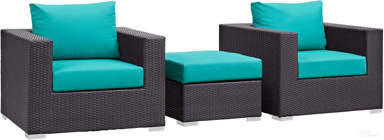 The appearance of Convene Espresso Turquoise 3 Piece Outdoor Patio Sofa Set EEI-2174-EXP-TRQ-SET designed by Modway in the modern / contemporary interior design. This espresso turquoise piece of furniture was selected by 1StopBedrooms from Convene Collection to add a touch of cosiness and style into your home. Sku: EEI-2174-EXP-TRQ-SET. Material: Steel.