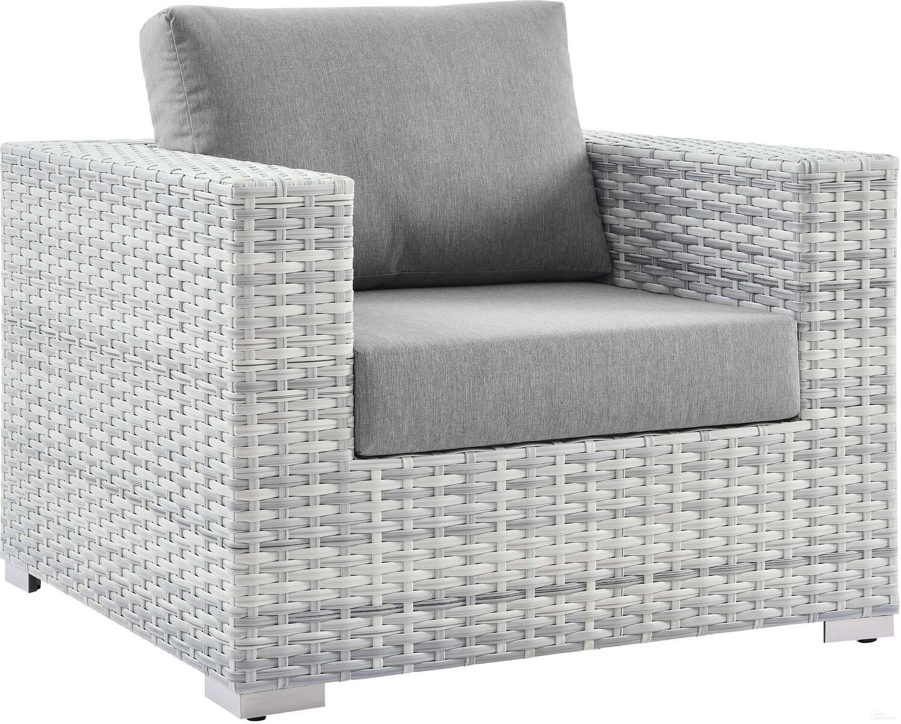 Convene Outdoor Patio Arm Chair In Light Gray/Gray