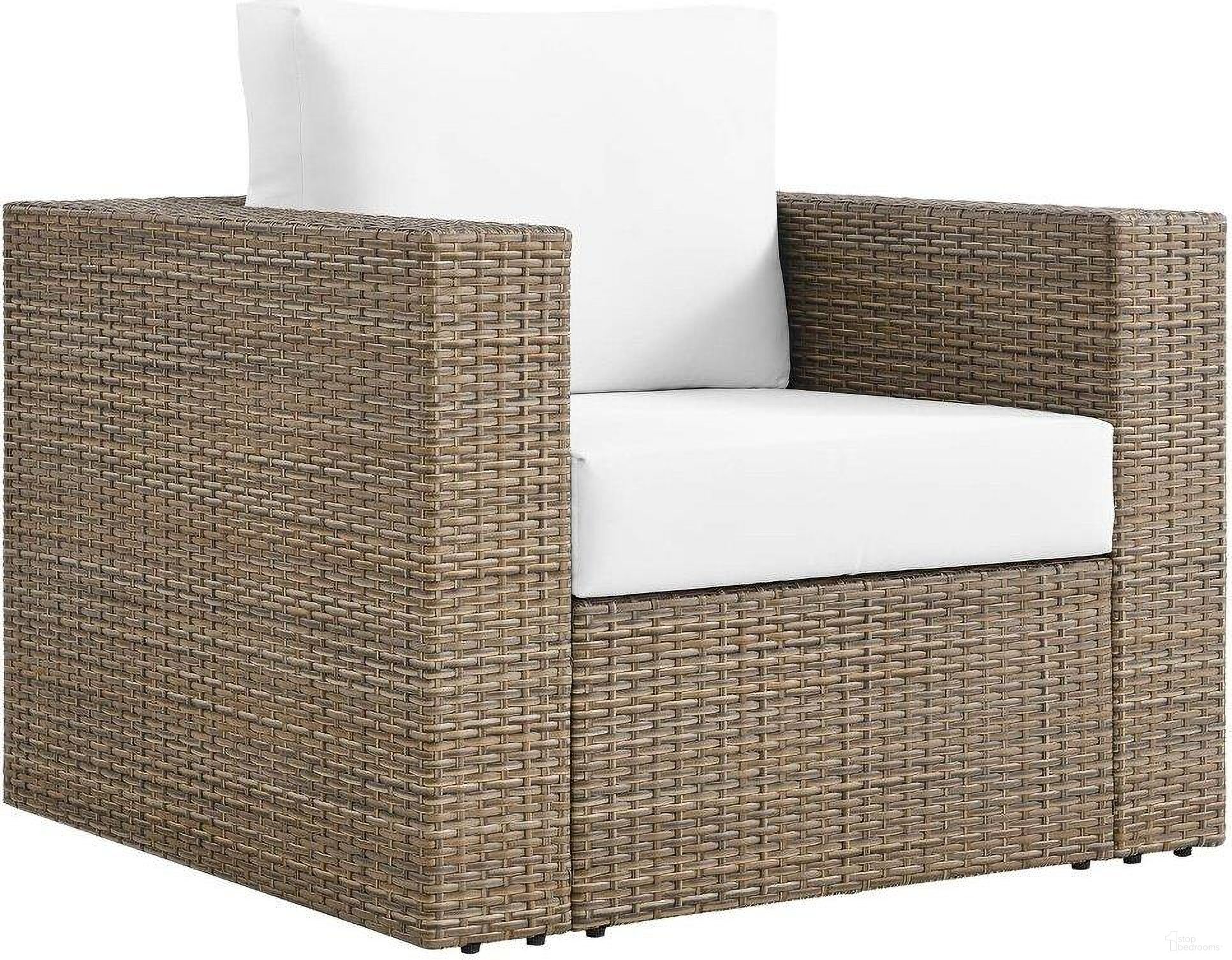 The appearance of Convene Outdoor Patio Armchair In Cappuccino White designed by Modway in the transitional interior design. This cappuccino white piece of furniture was selected by 1StopBedrooms from Convene Collection to add a touch of cosiness and style into your home. Sku: EEI-6326-CAP-WHI. Material: Aluminum.