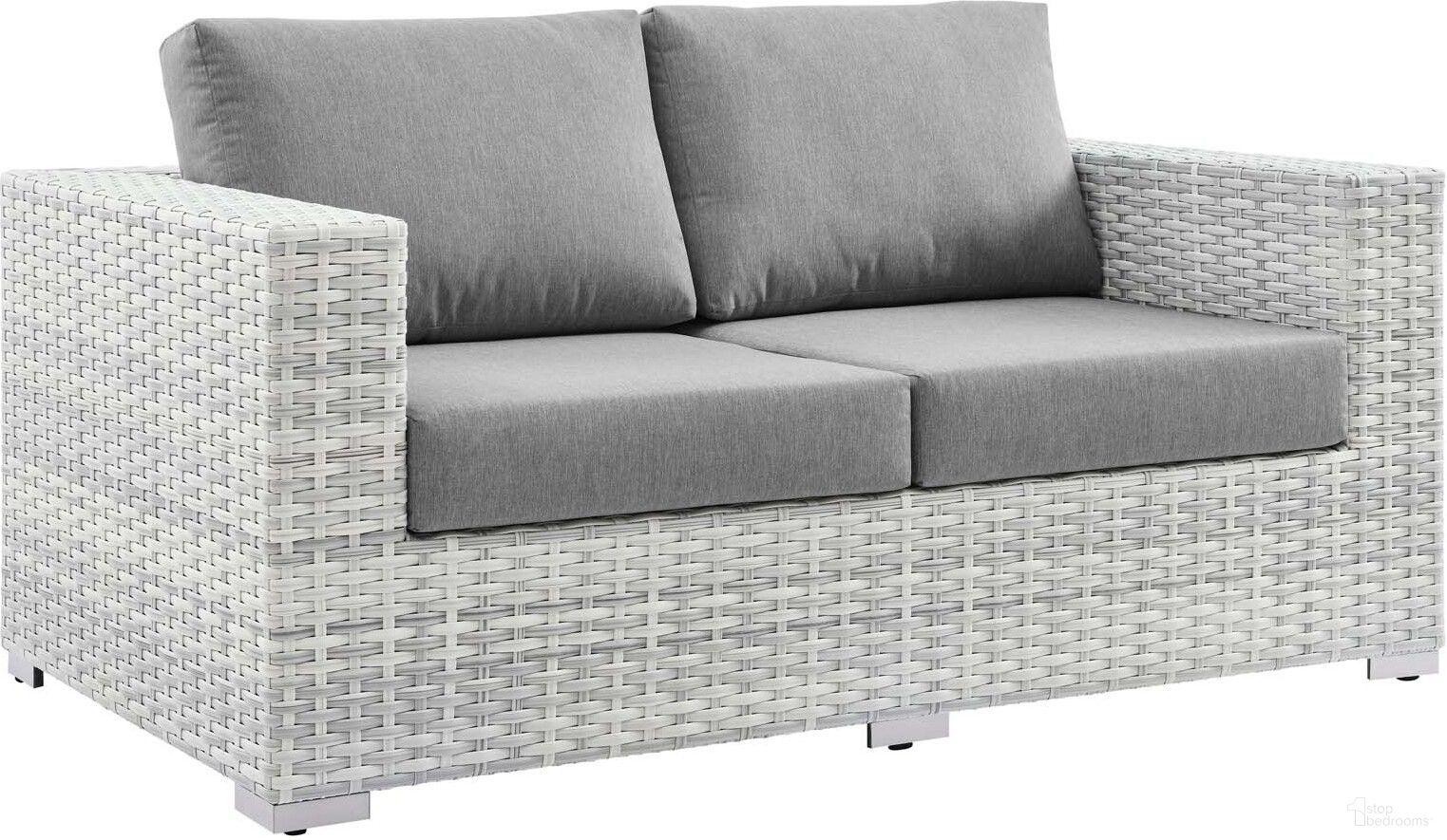 The appearance of Convene Outdoor Patio Loveseat In Light Gray Gray designed by Modway in the modern / contemporary interior design. This light gray piece of furniture  was selected by 1StopBedrooms from Convene Collection to add a touch of cosiness and style into your home. Sku: EEI-4306-LGR-GRY. Material: Stainless Steel.