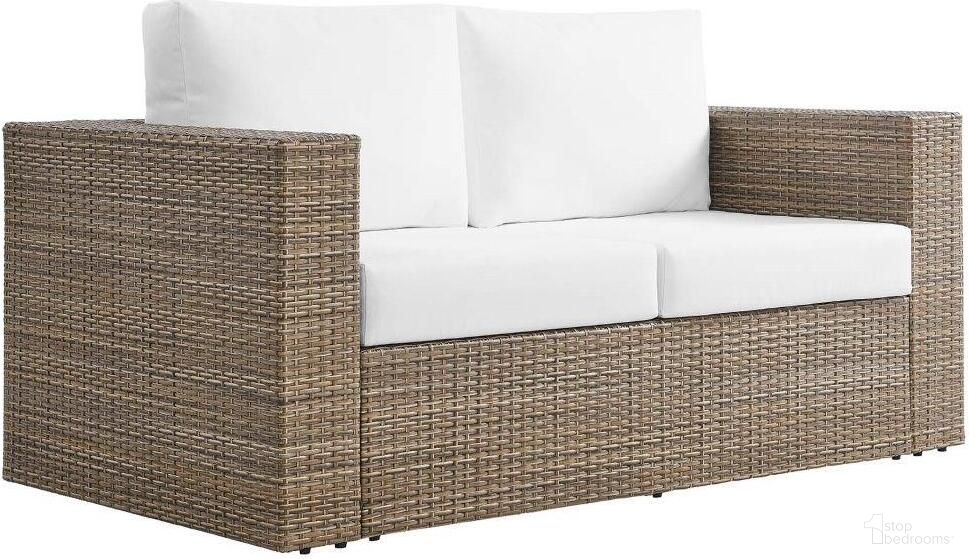 The appearance of Convene Outdoor Patio Loveseat In Cappuccino White designed by Modway in the transitional interior design. This cappuccino white piece of furniture  was selected by 1StopBedrooms from Convene Collection to add a touch of cosiness and style into your home. Sku: EEI-6246-CAP-WHI. Material: Aluminum.
