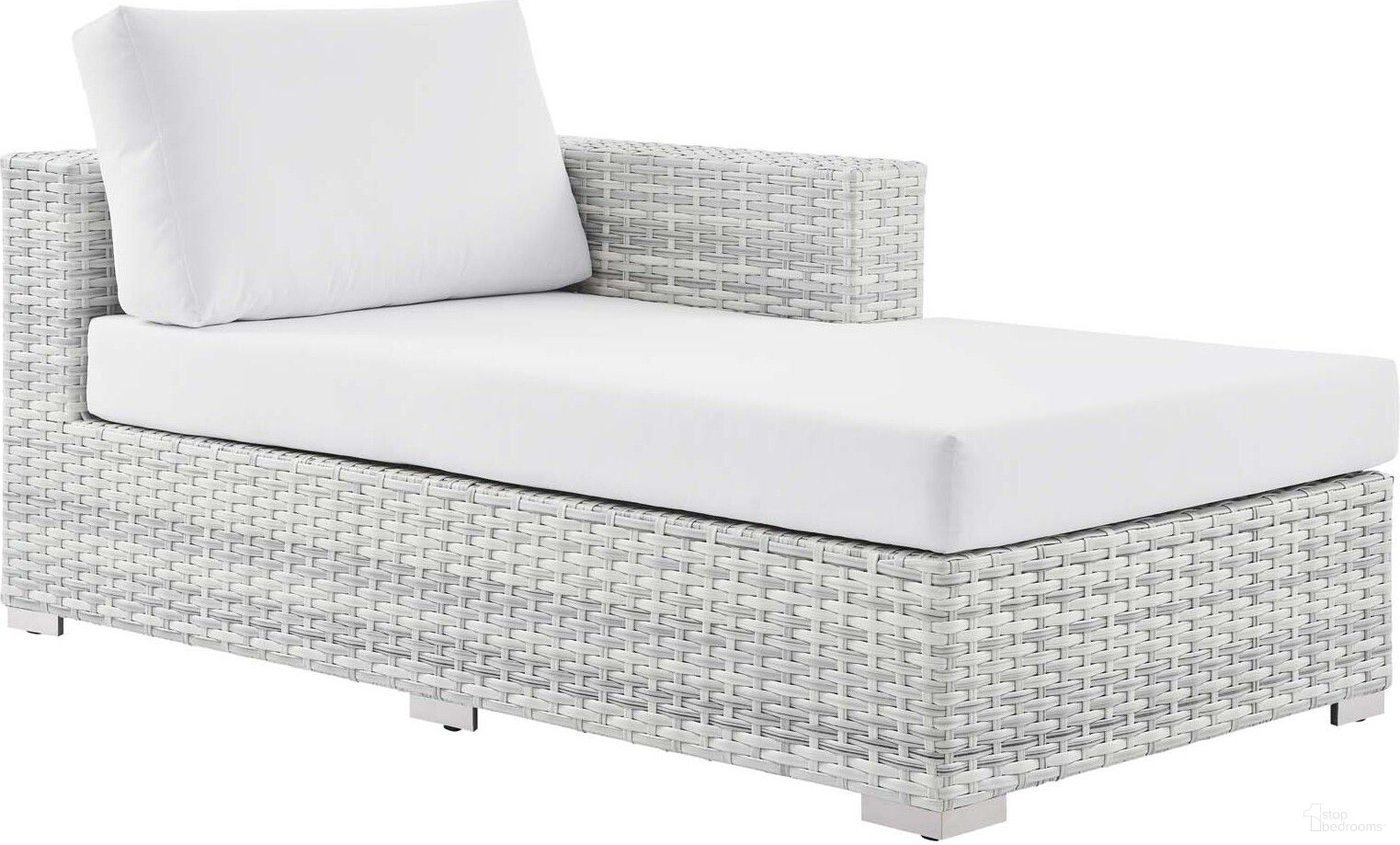 Convene Outdoor Patio Right Chaise In Light Gray/White