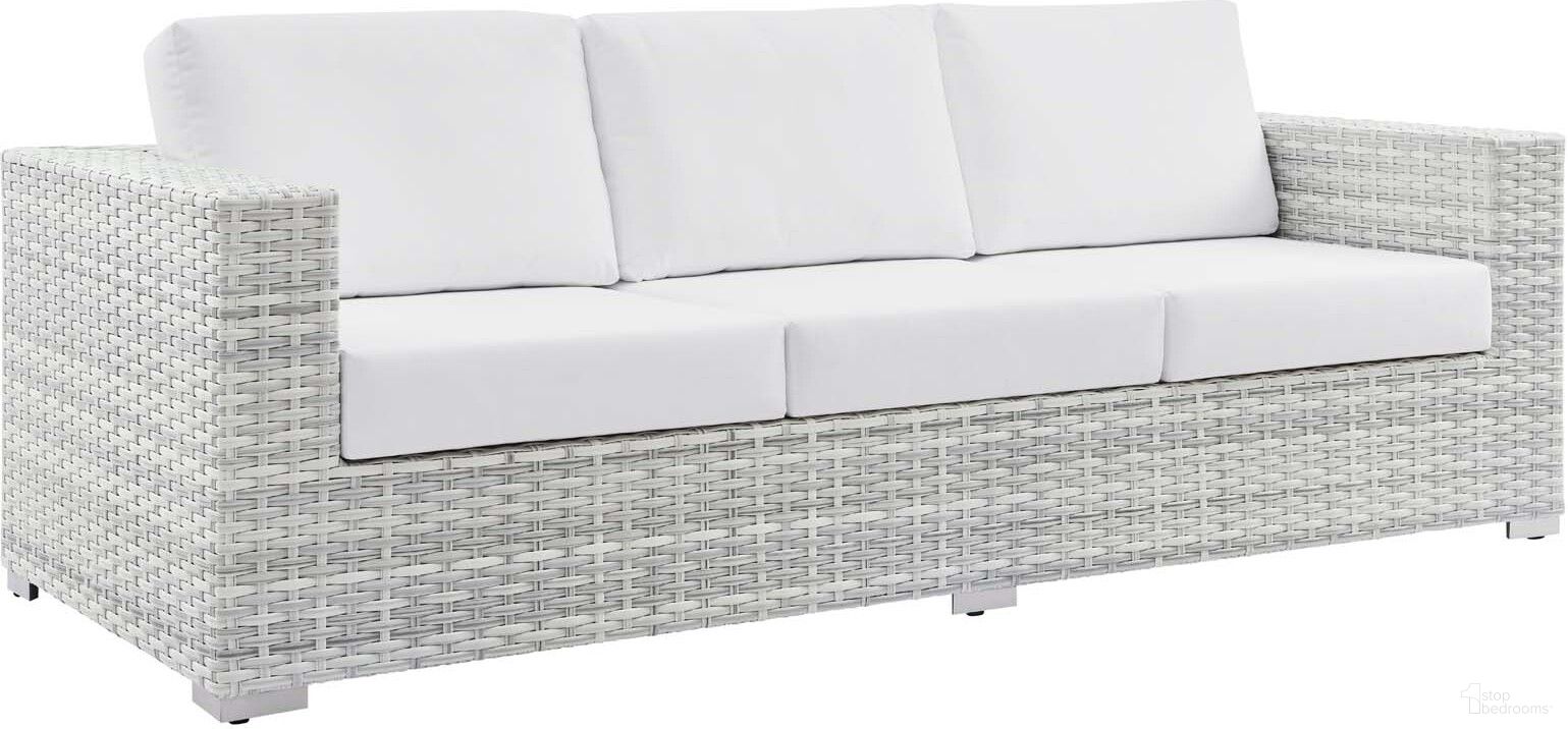 The appearance of Convene Outdoor Patio Sofa In Light Gray White designed by Modway in the modern / contemporary interior design. This light gray white piece of furniture was selected by 1StopBedrooms from Convene Collection to add a touch of cosiness and style into your home. Sku: EEI-4305-LGR-WHI. Material: Stainless Steel.