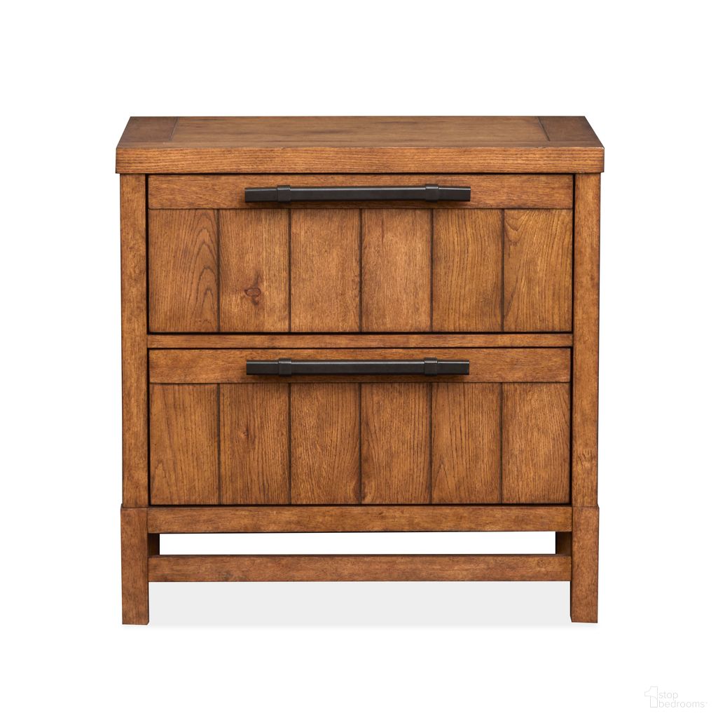 The appearance of Conway Drawer Nightstand In Honey Wheat designed by Magnussen in the transitional interior design. This honey wheat piece of furniture was selected by 1StopBedrooms from Conway Collection to add a touch of cosiness and style into your home. Sku: B6422-01. Material: Oak Veneer.