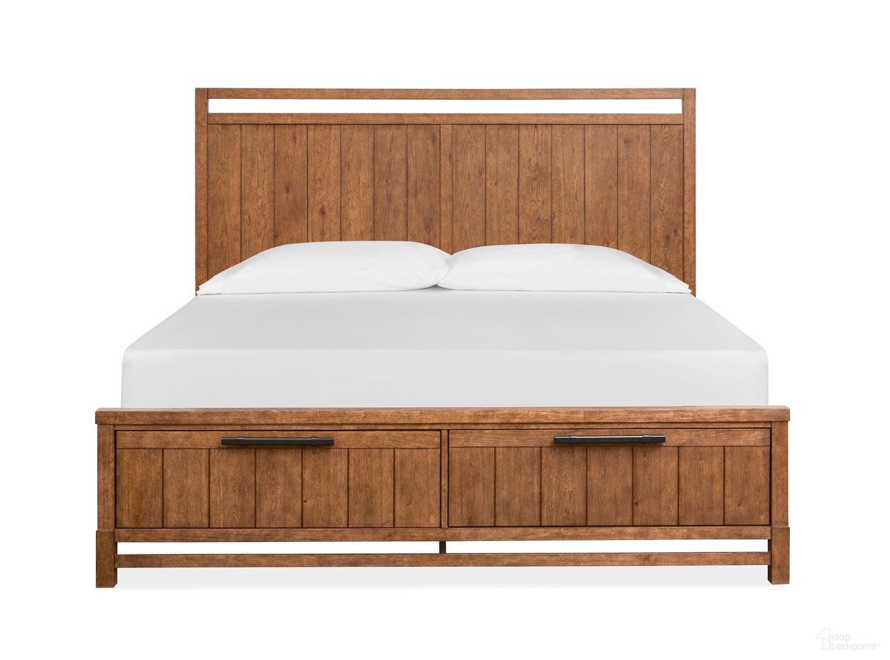 Conway King Panel Storage Bed In Honey Wheat