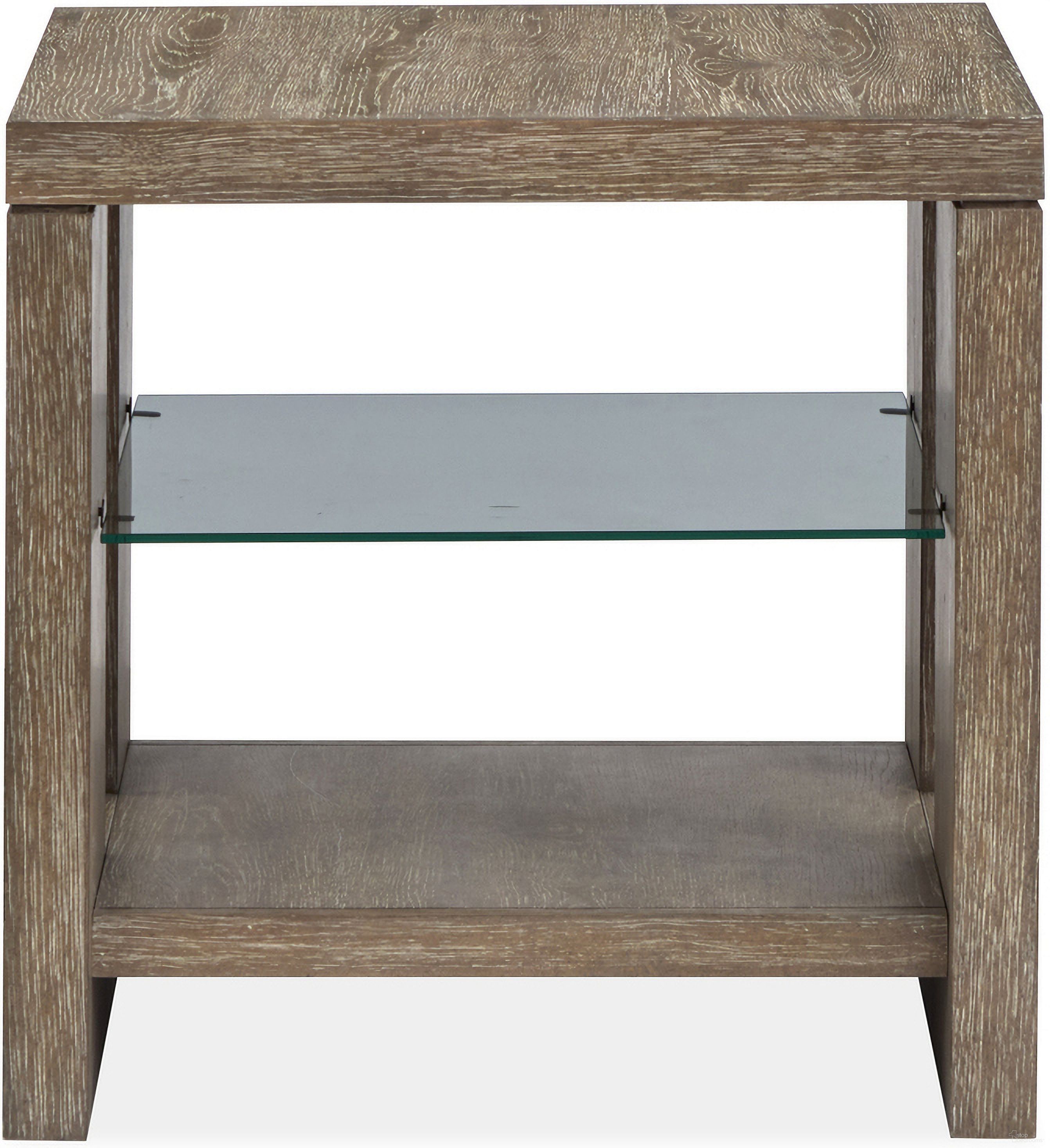 The appearance of Conway Rectangular End Table In Spiced Brown designed by Magnussen in the transitional interior design. This spiced brown piece of furniture  was selected by 1StopBedrooms from Conway Collection to add a touch of cosiness and style into your home. Sku: T6315-03. Material: Oak Veneer.
