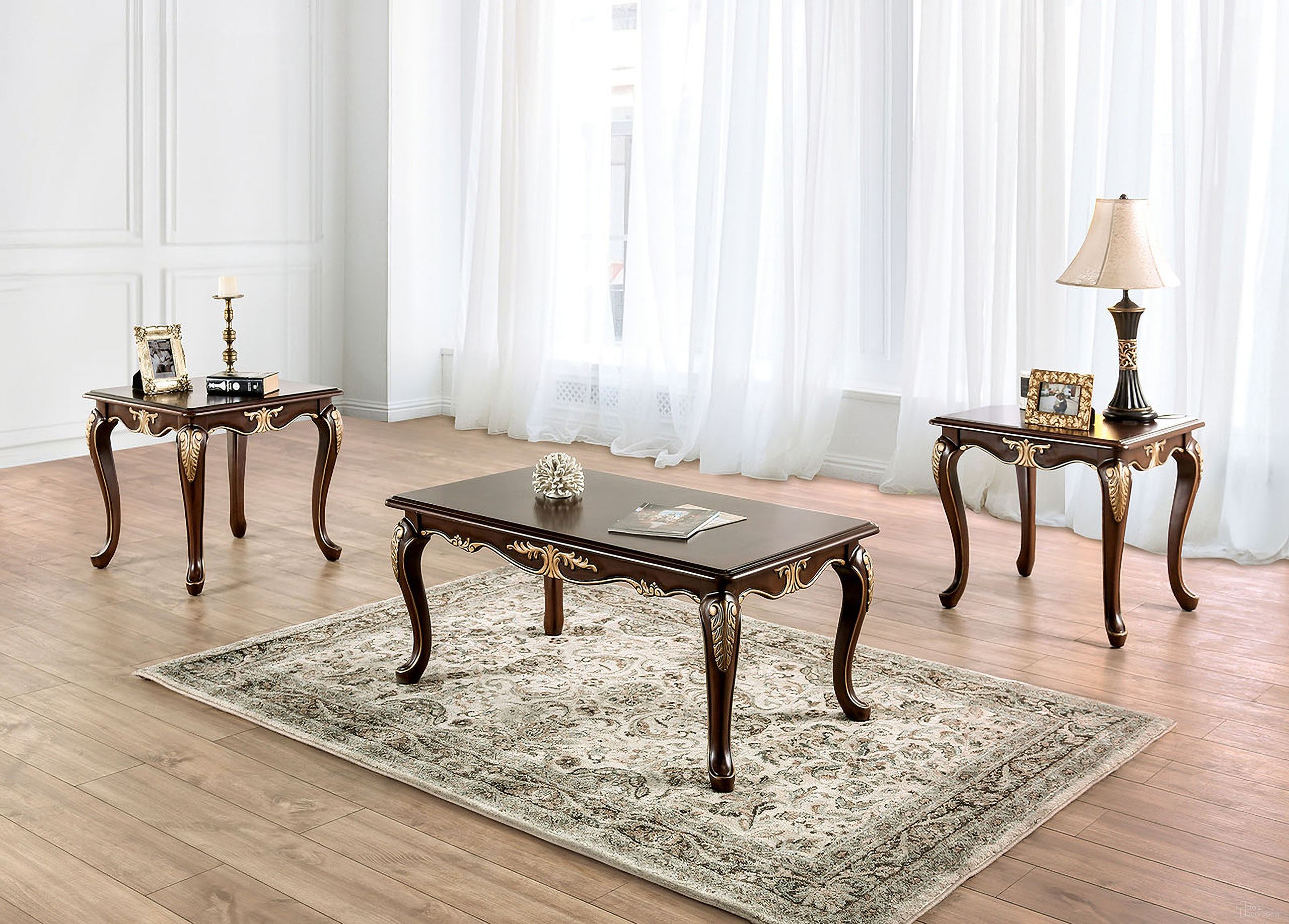 The appearance of Cookshire Occasional Table Set In Rich Tobacco designed by Furniture of America in the traditional interior design. This rich tobacco piece of furniture  was selected by 1StopBedrooms from Cookshire Collection to add a touch of cosiness and style into your home. Sku: FM45004C;FM45004E. Material: Solid Wood.
