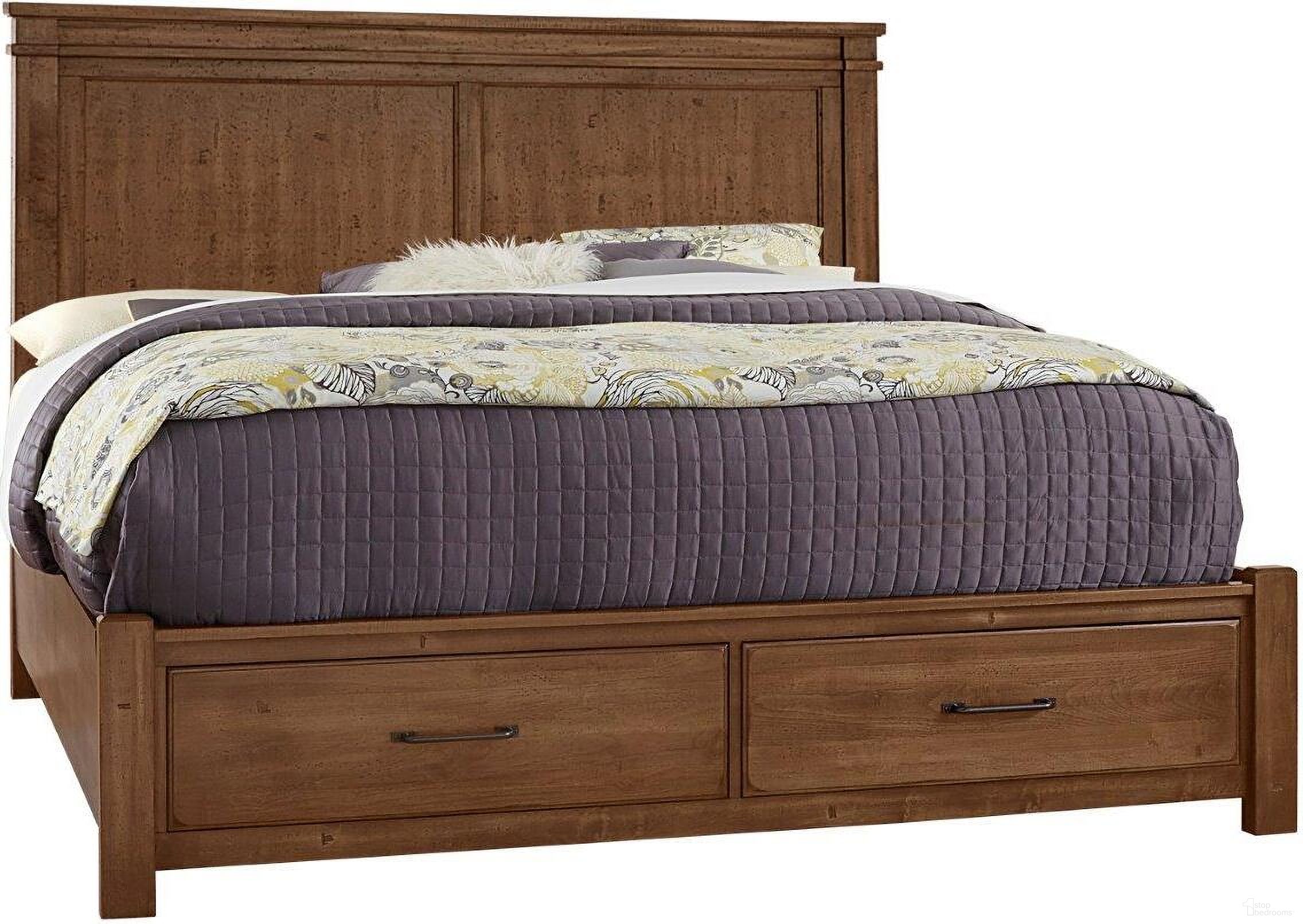 Cool Rustic King Mansion Bed With Footboard Storage In Amber