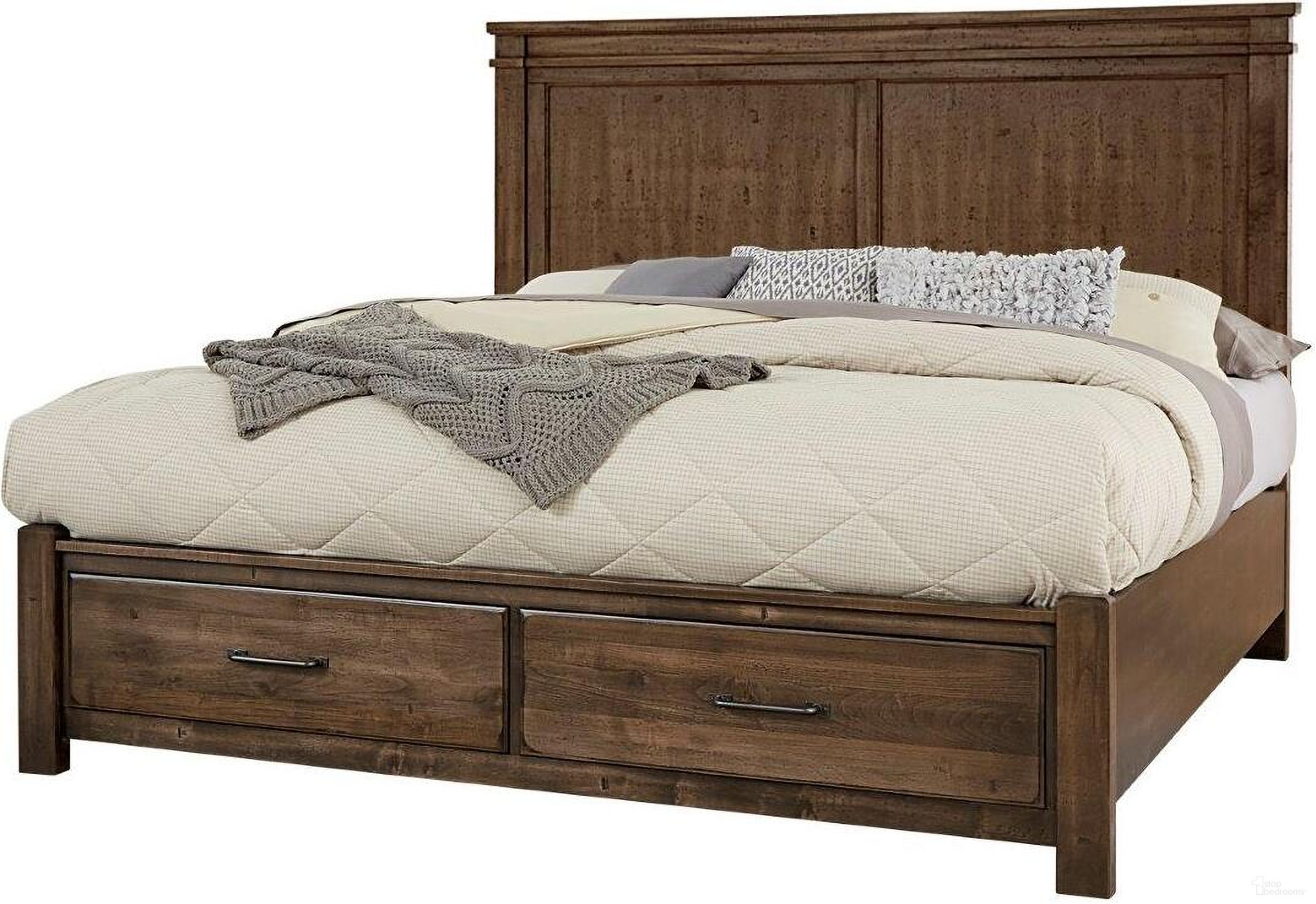 The appearance of Cool Rustic King Mansion Bed With Footboard Storage In Mink designed by Artisan & Post in the rustic / southwestern interior design. This mink piece of furniture was selected by 1StopBedrooms from Cool Rustic Collection to add a touch of cosiness and style into your home. Sku: 170-661;170-066B;170-502;AP-666T. Bed Type: Storage Bed. Material: Wood. Bed Size: King.