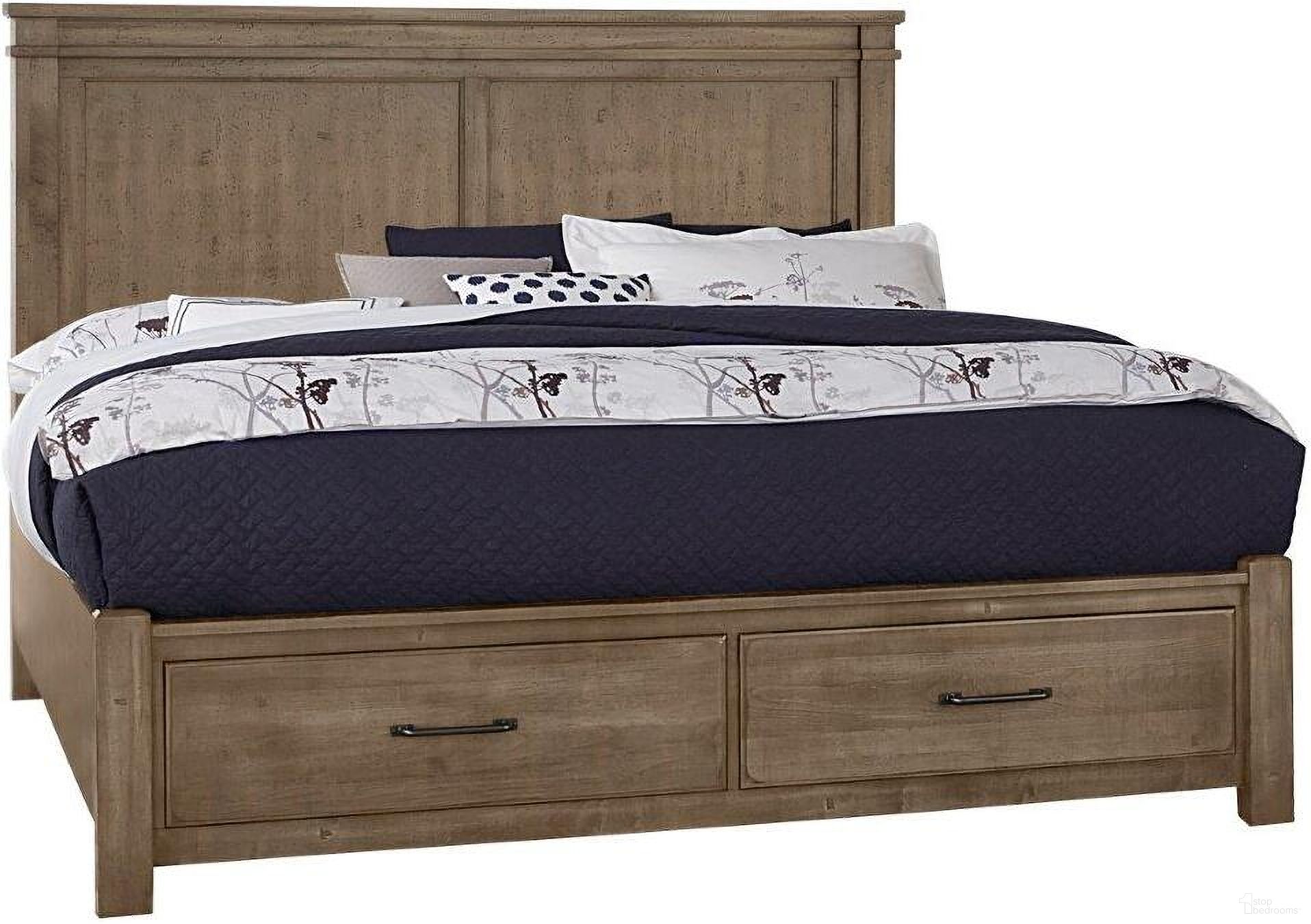 The appearance of Cool Rustic King Mansion Bed With Footboard Storage In Stone Grey designed by Artisan & Post in the rustic / southwestern interior design. This stone grey piece of furniture  was selected by 1StopBedrooms from Cool Rustic Collection to add a touch of cosiness and style into your home. Sku: 172-661;172-066B;172-502;AP-666T. Bed Type: Storage Bed. Material: Wood. Bed Size: King.